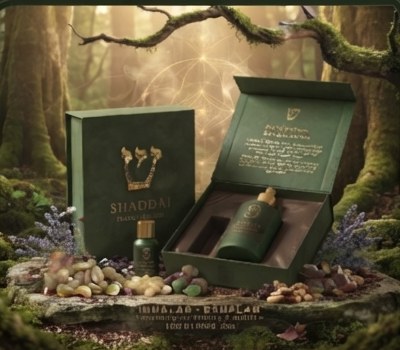 Estuche de SHADDAI abierto entre musgo y ramas del bosque